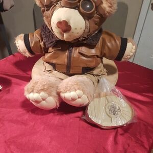 1986 Vintage Moody Hollow Orvilke T. Furskin 24" Pilot Bear Plush